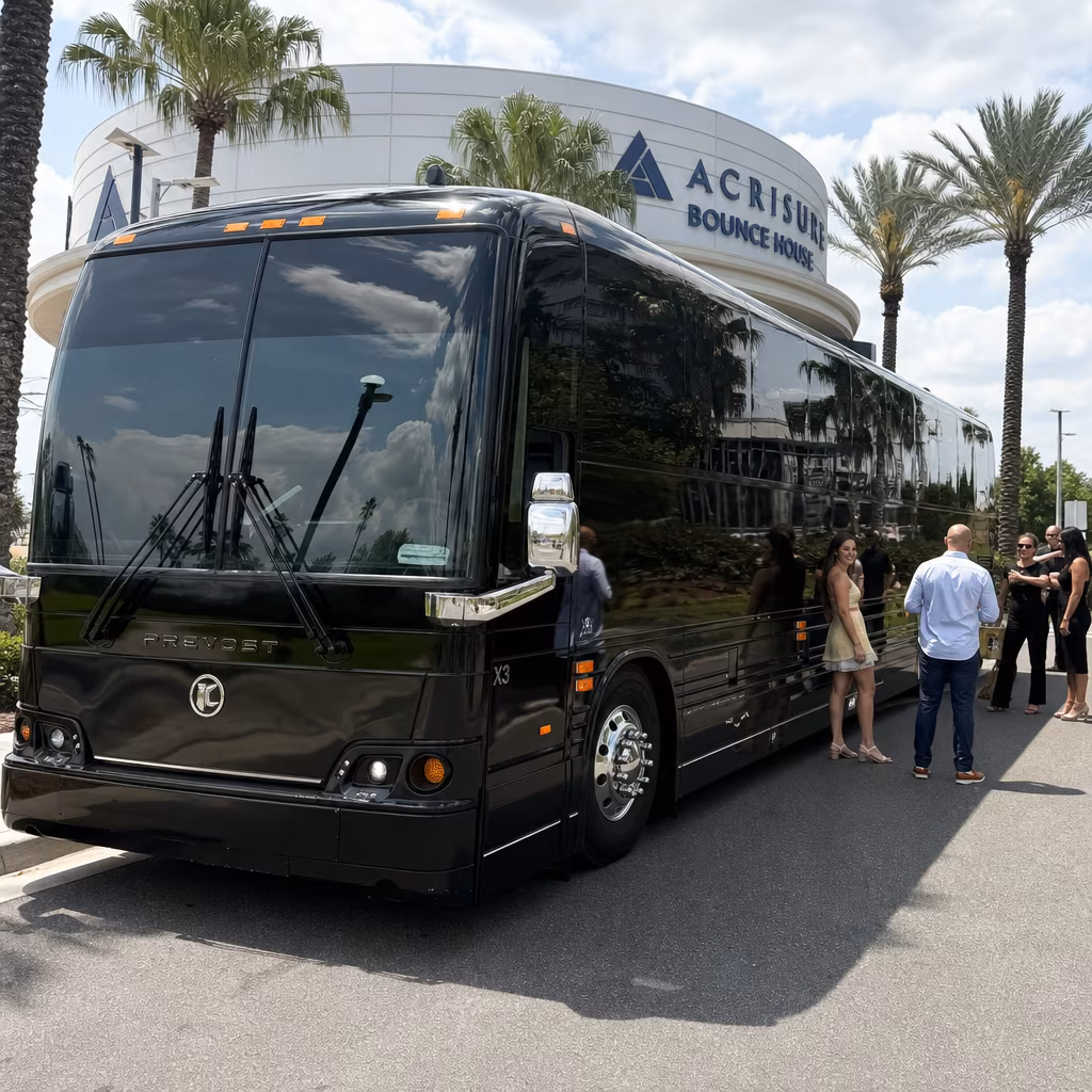 Rent a Bus to Acrisure Bounce House