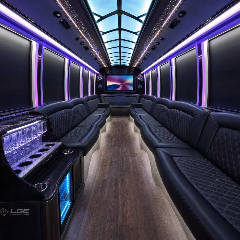 15 Passenger Party Bus Interior