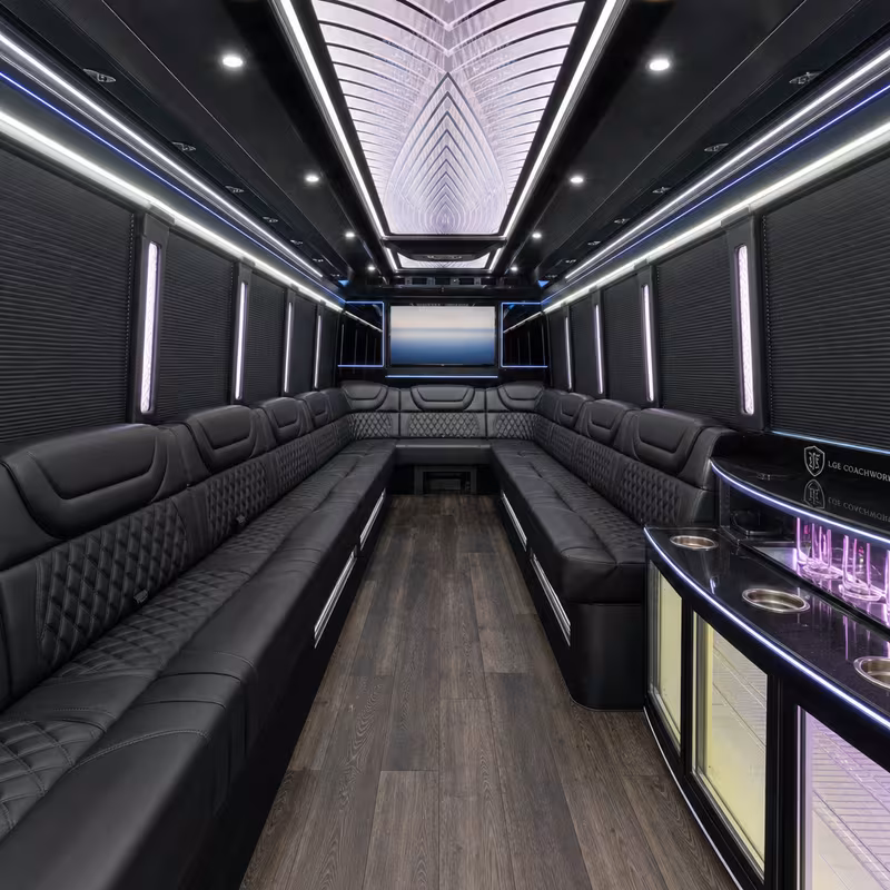 20 Passenger Party Bus Inside