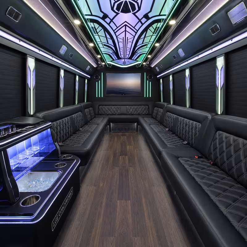 20 Passenger Party Bus Interior