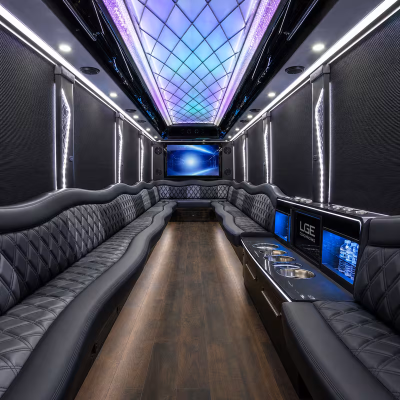 28 Passenger Party Bus Interior