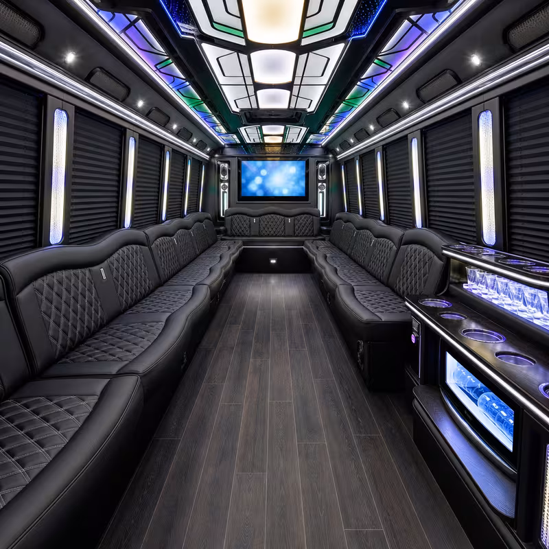 30 Passenger Party Bus Interior