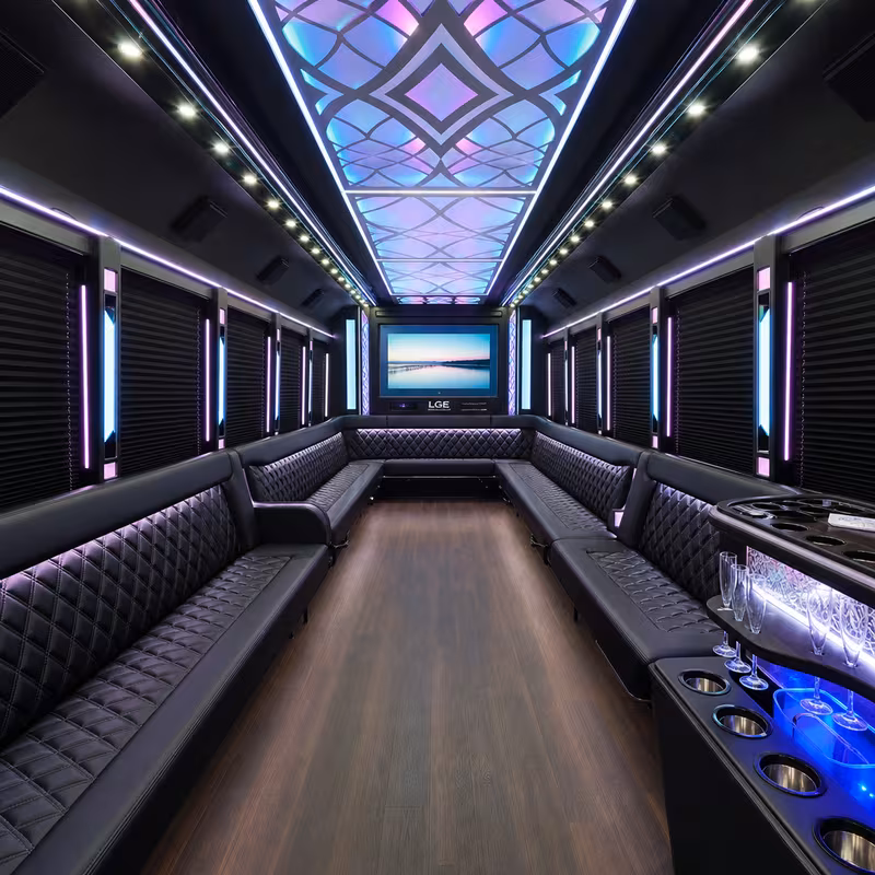 40 Passenger Party Bus Interior