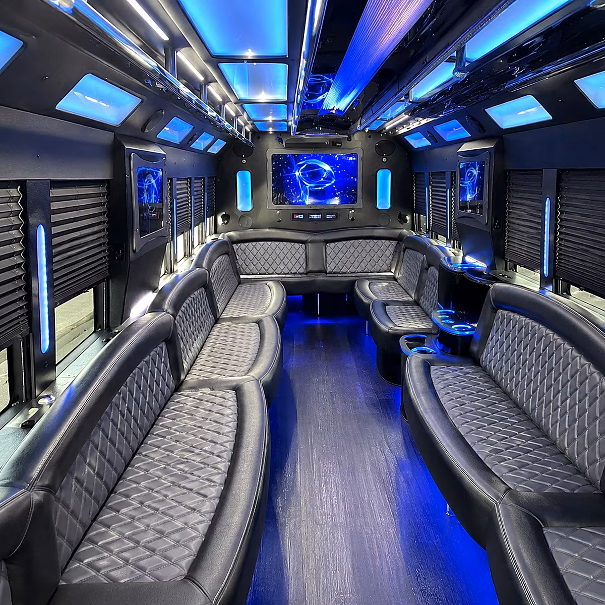 Orlando Bachelor & Bachelorette Transportation party bus interior