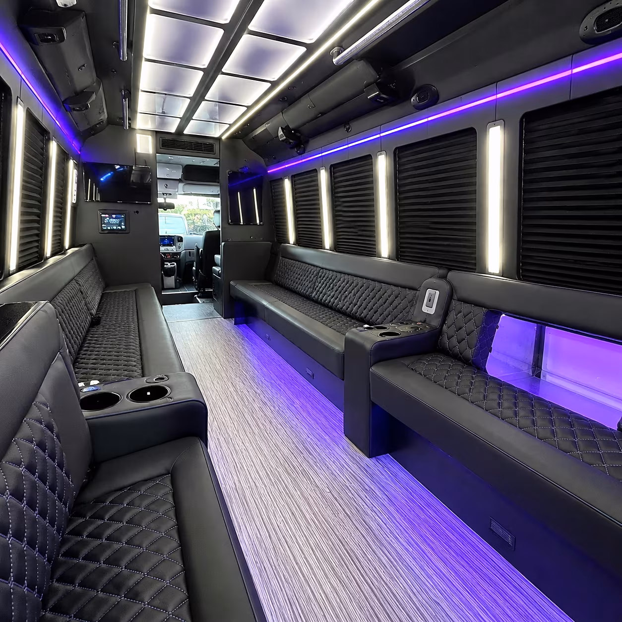 Orlando Wedding Transportation party bus interior