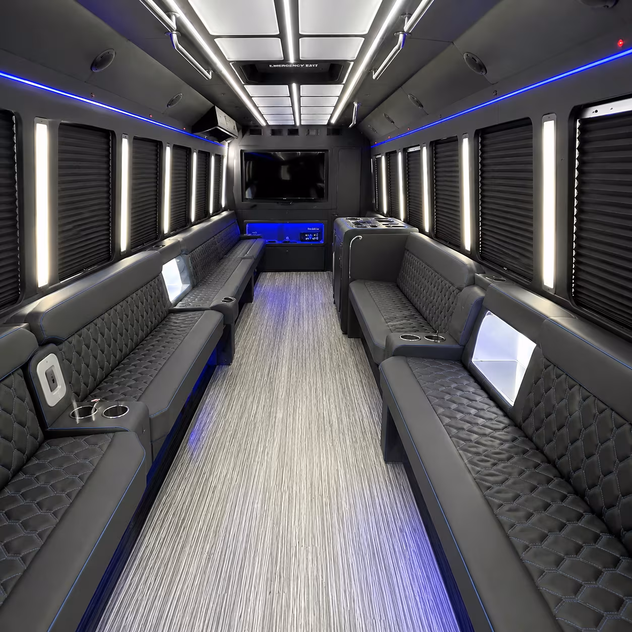 Orlando Wedding Transportation party bus interior