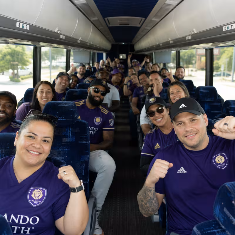 Black Mercedes Sprinter van staged for an Orlando Sporting Event Transportation group