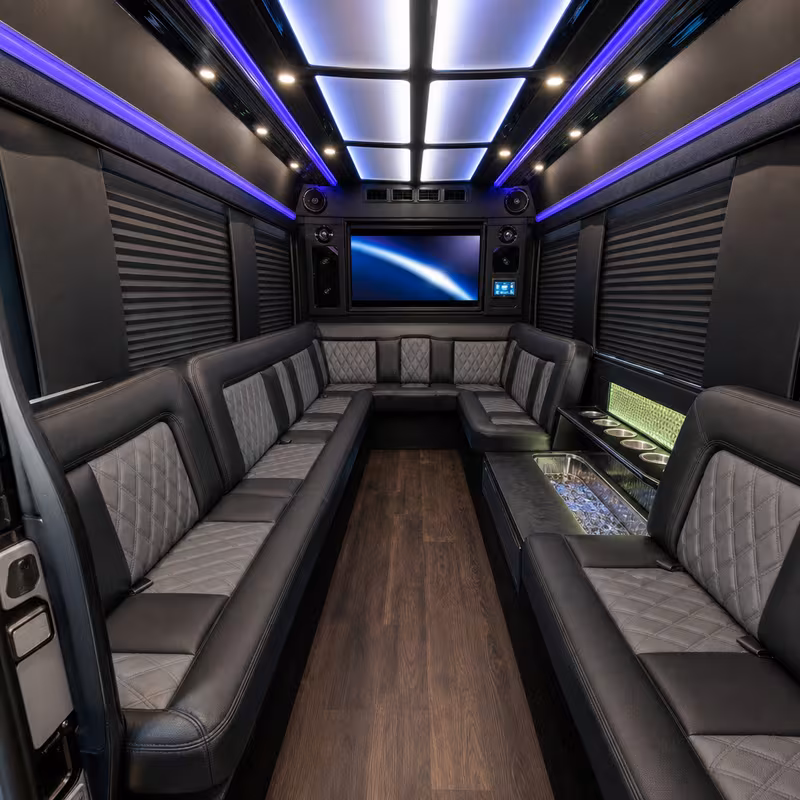 14 Passenger Sprinter Limo Inside