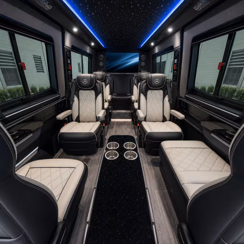 Sprinter Van Rental with Driver Interior
